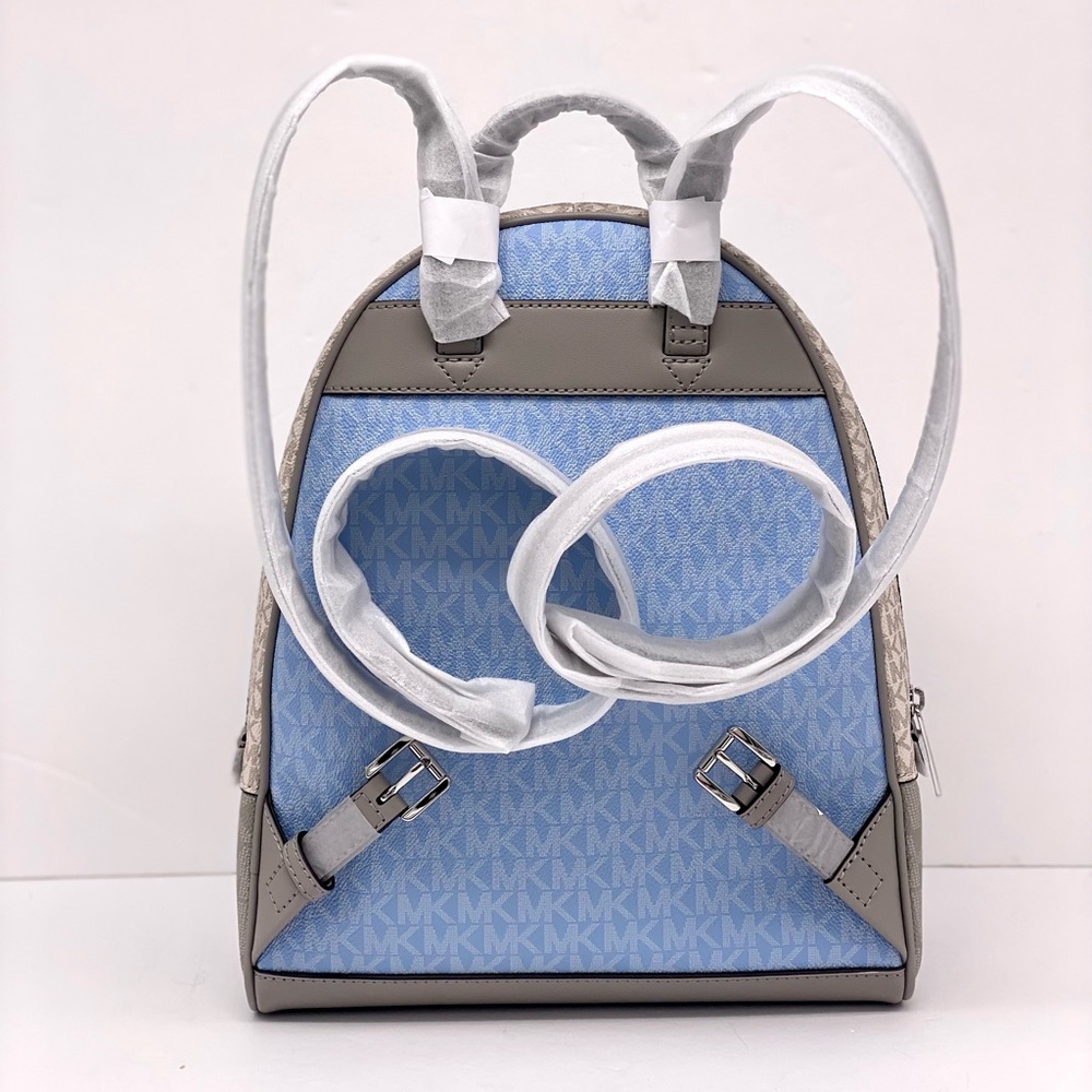 MICHAEL KORS Rhea Medium Color-Block Signature Logo Backpack - Picture 13 of 16